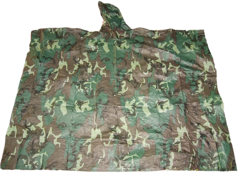all over printing plastic army rain poncho manufacturer 3colors camouflage
