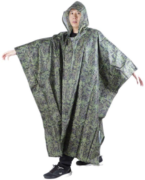 camouflage rain poncho military style rain poncho