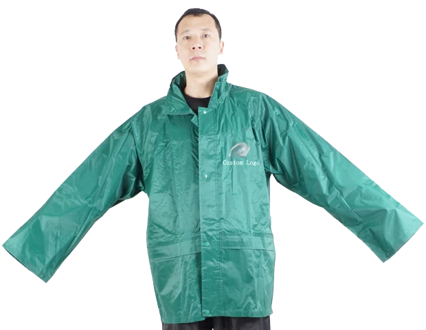 china bulk custom green waterproof raincoat supplier
