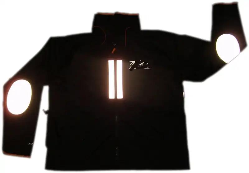 black reflective raincoat