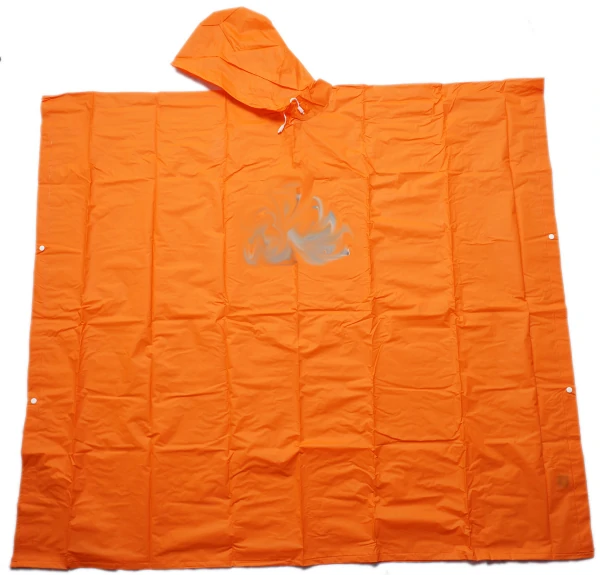 custom orange peva rain ponchos