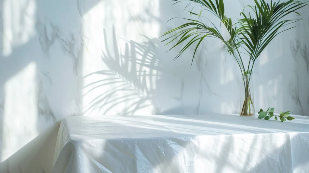 disposable plastic nature white starch biodegradable tablecloth