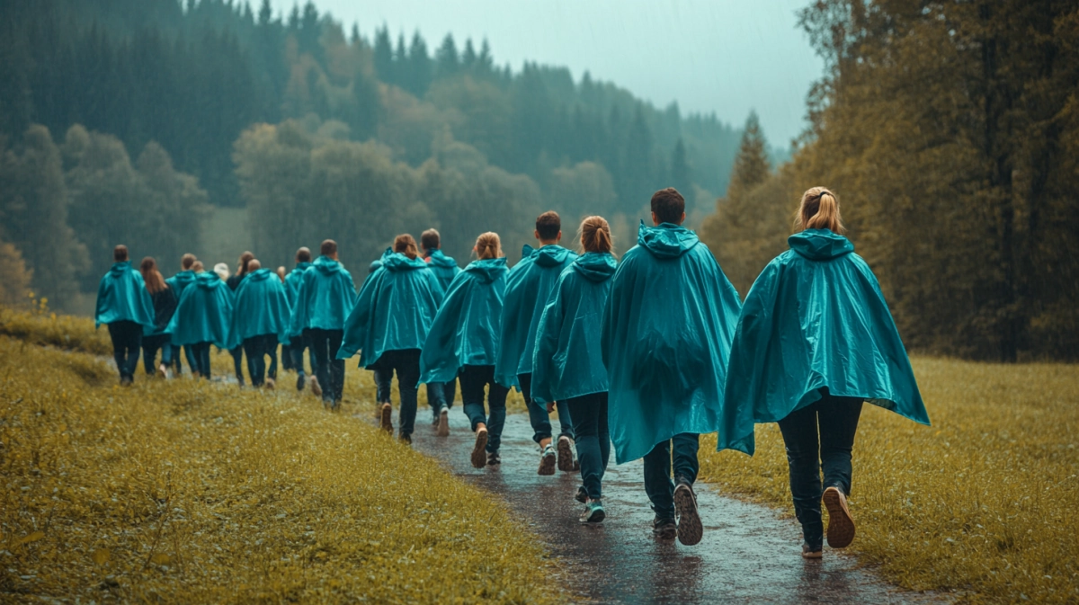 lightweight polyester rain ponchos for outdoor events