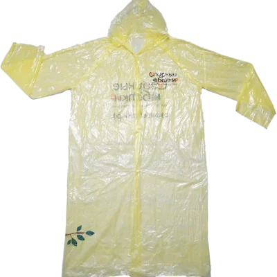 pe cheap yellow raincoat custom logo supplier